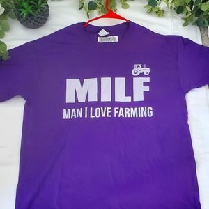 Fruit of the loom purple MILF t-shirt